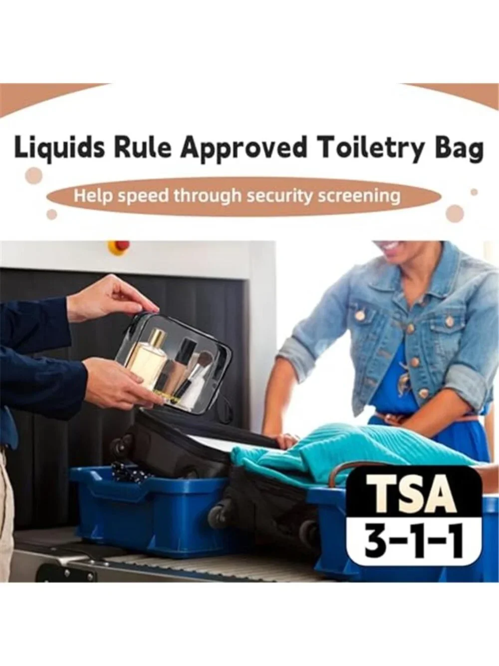 Clear Toiletry 2 Pack TSA Approved Travel Hanging Makeup Cosmetic Bag Men Women - Picture 6 of 7
